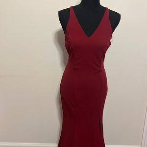 Fashion Nova Burgundy Gown - Size Medium